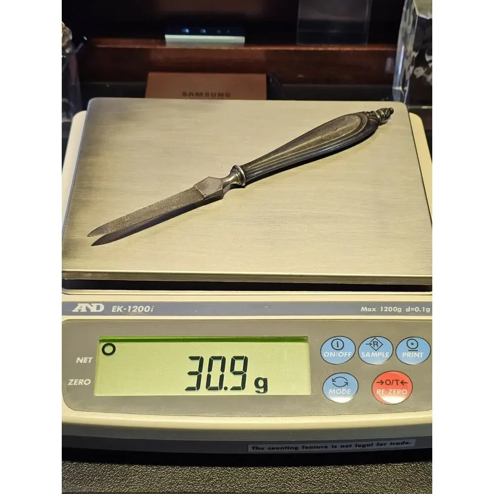 Antique 925 Weighted Silver Engraved 